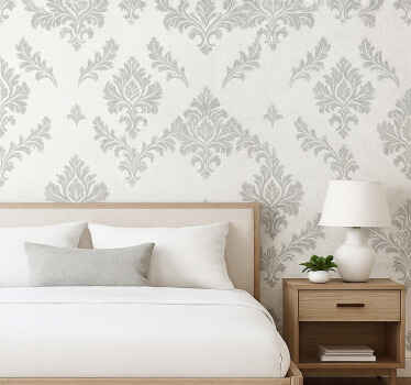 Behangpapier hoofdslaapkamer metallic zilver design - TenStickers