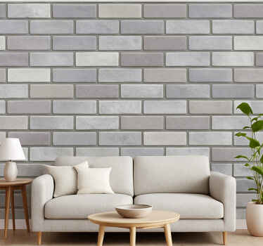 Papier peint salon briques grises claires - TenStickers