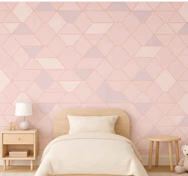 Papier peint chambre enfant figures abstraites roses modernes - TenStickers