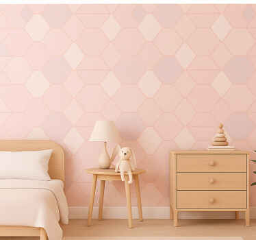 Papier peint chambre enfant figures abstraites roses modernes - TenStickers