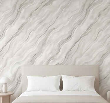 Papel pintado dormitorio matrimonio diseño cristal gris claro - TenVinilo