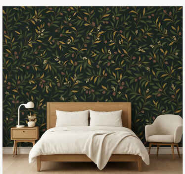 Master bedroom wallpaper simple floral design - TenStickers