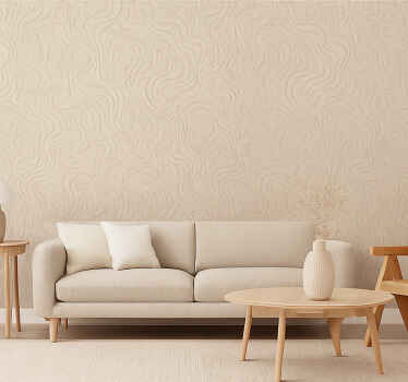 Living room wallpaper with realistic stone look - TenStickers
