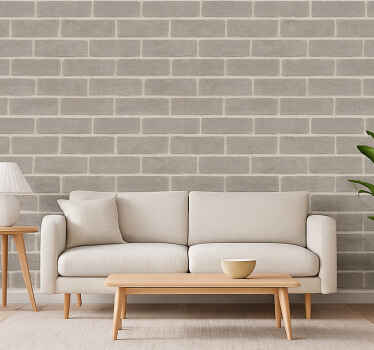 Living room wallpaper industrial brick style - TenStickers