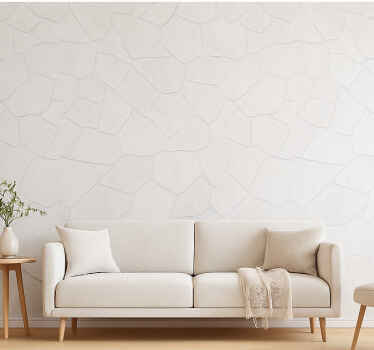 Living room wallpaper white stone washed wall - TenStickers