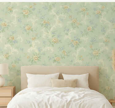 Master bedroom wallpaper old vintage floral design - TenStickers
