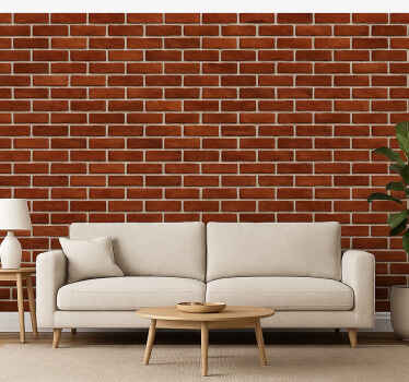 Living room wallpaper classic red brick texture - TenStickers