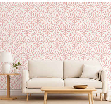 Papel tapiz 3d patrón rosa elegante y minimalista - TenVinilo