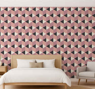 Papel tapiz 3d cubos abstractos rosa y morado - TenVinilo