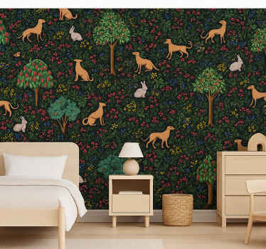 Papel tapiz 3d diseño colorido de animales - TenVinilo