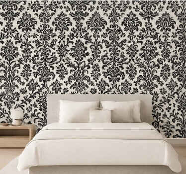 Papel tapiz 3d diseño vintage en blanco y negro - TenVinilo