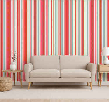 Tapizado para pared diseño de rayas rosadas diferentes - TenVinilo