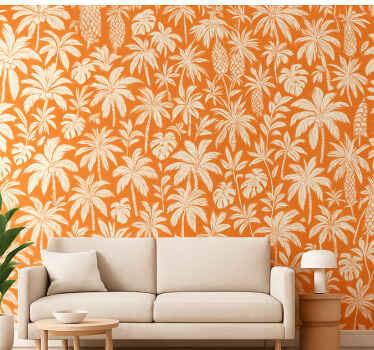 Tapizado para pared fruta tropical naranja - TenVinilo