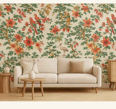 Tapizado para pared diseño de naturaleza salvaje japonesa - TenVinilo