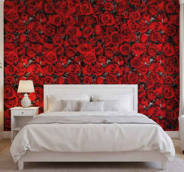 Flower wallpaper red roses romance - TenStickers