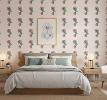 Flower wallpaper daisy flower nature line art design - TenStickers