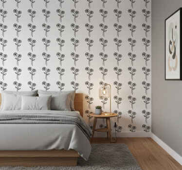 Flower wallpaper pair of roses minimalist design - TenStickers