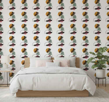 Flower wallpaper amazing woman floral face - TenStickers