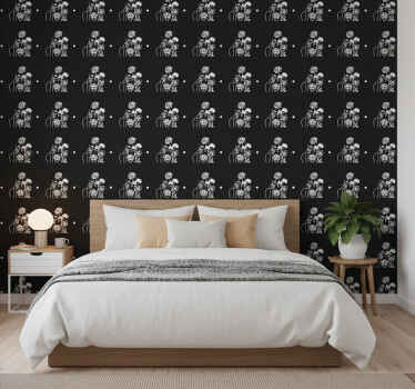 Flower wallpaper woman and sunflowers minimalist design - TenStickers