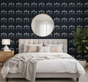 Flower wallpaper minimalist rose line illustration - TenStickers