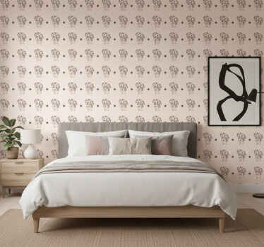 Flower wallpaper silhouette of a cute woman floral - TenStickers