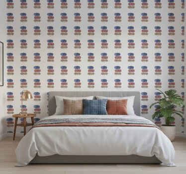 Flower wallpaper geometric woman design - TenStickers