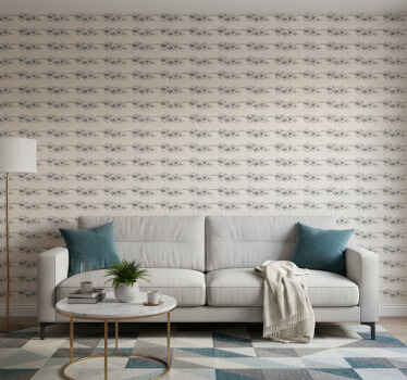 Papel tapiz floral arte lineal de orquídeas - TenVinilo