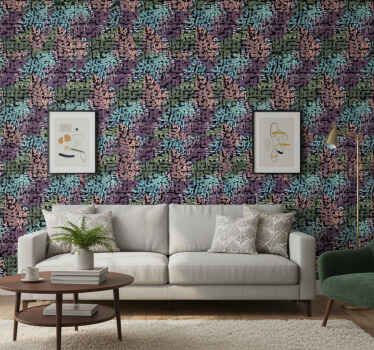 Papel tapiz floral colorido y vibrante - TenVinilo