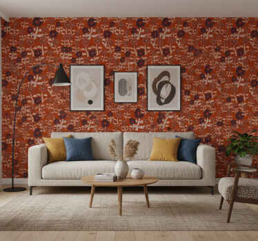 Afrikai stílusú absztrakt napraforgó mintás tapéta - TenStickers