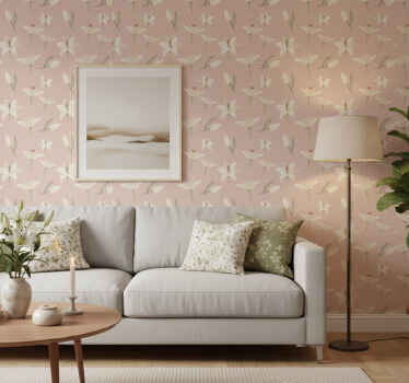 Fehér liliom meztelen háttéren virágdíszes tapéta - TenStickers