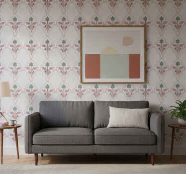 Tapéta virágdíszes - formális virágmintázat - TenStickers