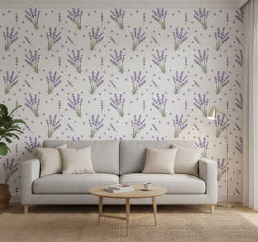 Virágdíszes tapéta - provence-i levendula növény - TenStickers