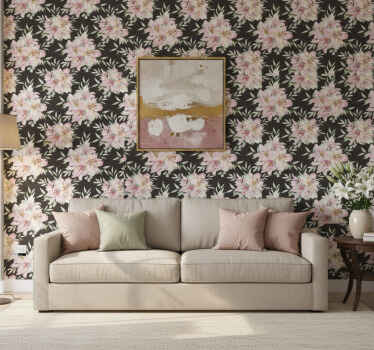 Tapéta virágdíszes - akvarell liliomos mintázat - TenStickers