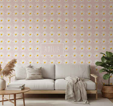 Boho stílusú virágillusztrációs tapéta - TenStickers