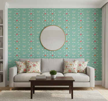 Virágdíszes tapéta nagymama stílusban - TenStickers