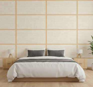 Papel de parede quarto de casal estrutura de painel japonês - TenStickers