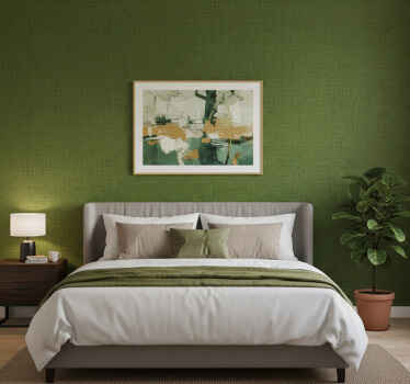 Papel de parede quarto de casal textura de tecido verde - TenStickers