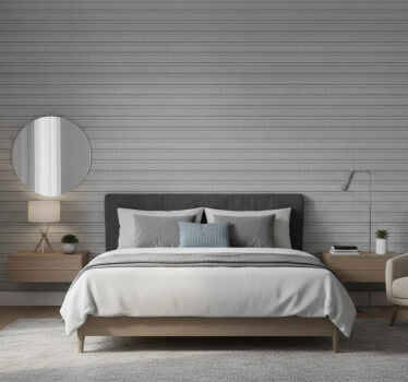 Papel de parede quarto de casal listras cinzas - TenStickers