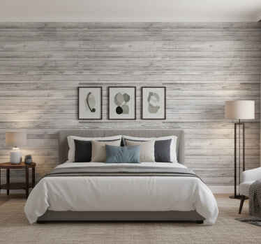 Papel de parede quarto de casal tábuas cinzas - TenStickers