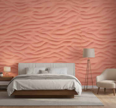 Papel de parede quarto de casal salmão claro texturizado - TenStickers