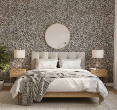 Papel de parede quarto de casal textura de seixos - TenStickers