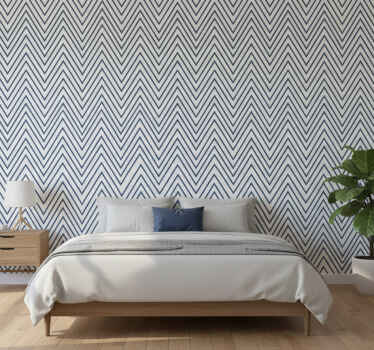 Papel de parede quarto de casal padrão linhas zigzag - TenStickers