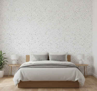 Papel de parede quarto de casal padrão preto e branco - TenStickers