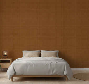 Papel de parede quarto de casal efeito tecido japandi - TenStickers