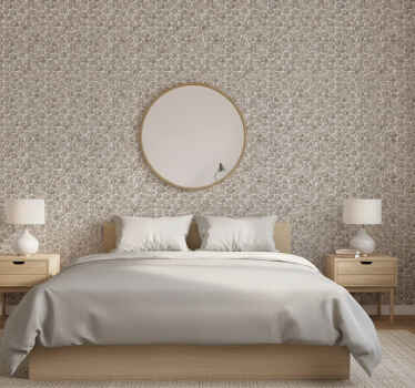 Master bedroom wallpaper rustic stone effect japandi style - TenStickers