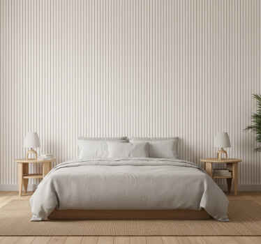 Master bedroom wallpaper in modern lines japandi style - TenStickers