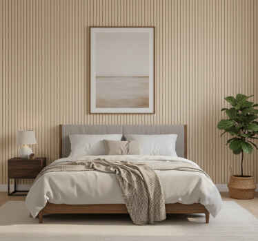 Papel de parede quarto de casal padrão minimalista marrom - TenStickers