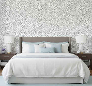 Papel de parede quarto de casal com estampa pontilhada - TenStickers