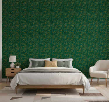 Papel de parede quarto de casal mulheres desenhadas verdes - TenStickers