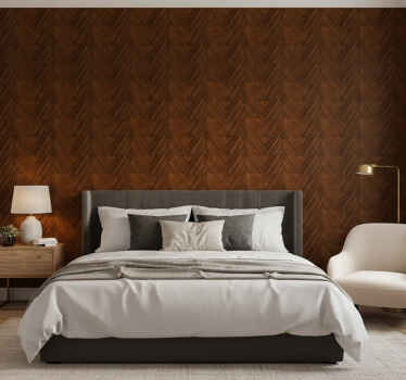 Master bedroom wallpaper in cosmopolitan wood zigzag - TenStickers